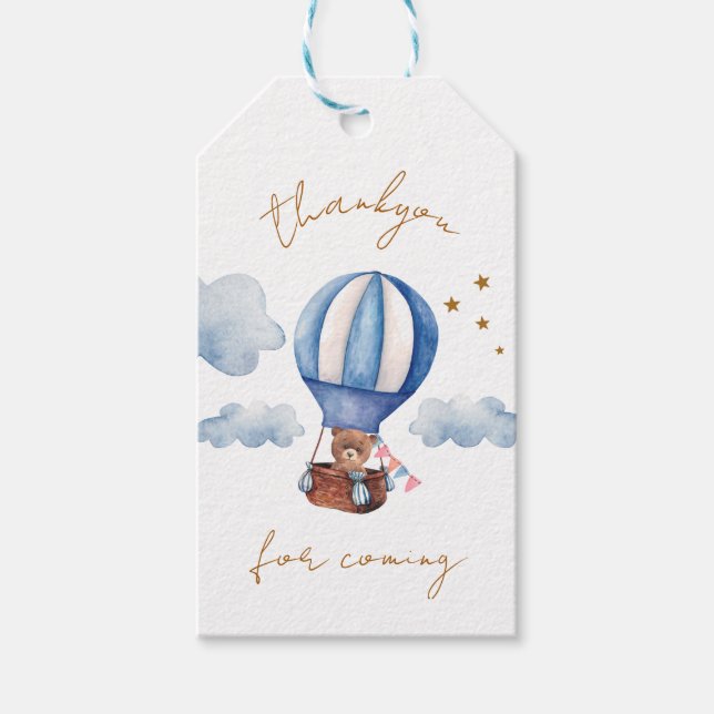 Etiquetas Para Regalos Oso de peluche gracias por venir (Anverso)