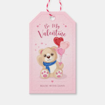 Oso de peluche lindo globos de corazón rosa San Va