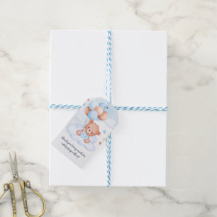Etiquetas Para Regalos Oso de peluche Niño Baño Acuarela Personalizable