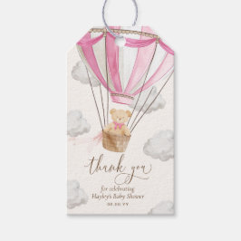 Etiquetas Para Regalos Oso de peluche rosa espera agradecimiento Baby Sho