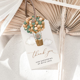 Etiquetas Para Regalos Oso, globos verdes, globo de aire caliente, Baby S