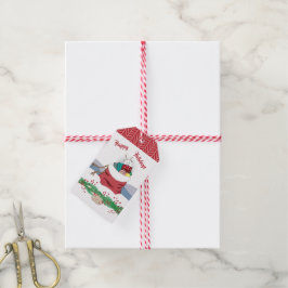 Etiquetas Para Regalos Oso Polar infantil mirando hacia afuera en regalo 