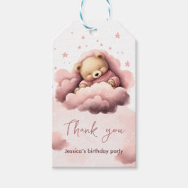 Etiquetas Para Regalos Oso rosa en las nubes, bolsa de favores para el cu
