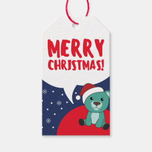 Etiquetas Para Regalos Osos coloridos Feliz Navidad Animales de Invierno