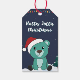 Etiquetas Para Regalos Osos coloridos Feliz Navidad Animales de Invierno