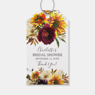 Etiquetas Para Regalos Otoño Bouquet Sunflowers Floral Bridal Shower