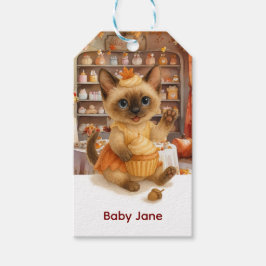 Etiquetas Para Regalos Otoño Cae Baby Shower para los amantes del gato