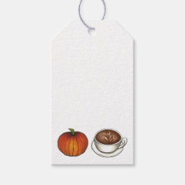 Etiquetas Para Regalos Otoño Caída Calabaza Spice Latte Café Octubre