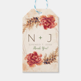 Etiquetas Para Regalos Otoño Especias Florales Acuarela Boda