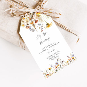 Etiquetas Para Regalos Otoño Flor silvestre Sip Sip Hooray Bridal Shower