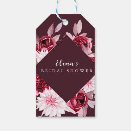 Etiquetas Para Regalos Otoño Romance Marco Dorado Flores regadera nupcial