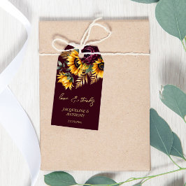 Etiquetas Para Regalos Otoño verano burdeos girasoles boda favor
