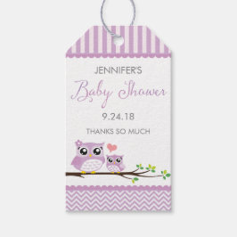 Etiquetas Para Regalos Owl Baby Shower Favor Tag Purple Chevron Hang Tag
