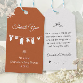 Etiquetas Para Regalos Óxido Boho Elegante Agradecimiento Baby Shower