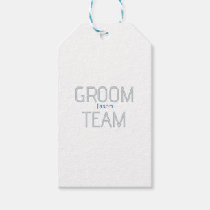 Etiquetas Para Regalos padrino de boda valiente equipo del novio gris azu