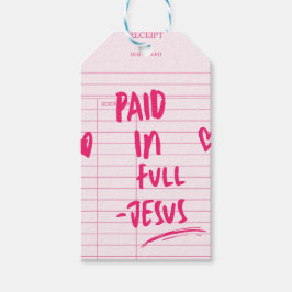Etiquetas Para Regalos 'Pagado en su Totalidad - Jesús' Regalo Cristiano 