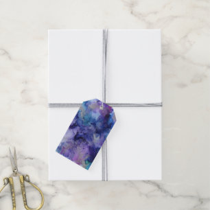 Etiquetas Para Regalos Paint de color azul turquesa morado mareado
