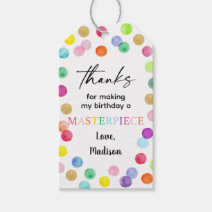 Etiquetas Para Regalos Paint Spots Art Fiesta Paint Fiesta Cumpleaños