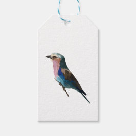 Etiquetas Para Regalos Pájaro Roller con pechos de Lilac. Elemento de dis
