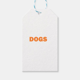 Etiquetas Para Regalos Palabra DOGS en amarillo
