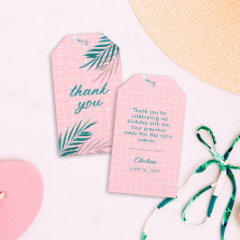 Etiquetas Para Regalos Palm Springs Pool Fiesta Adulto Rosa Cumpleaños