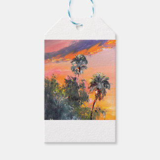Etiquetas Para Regalos Palm Tree Tops - cielo de fuego