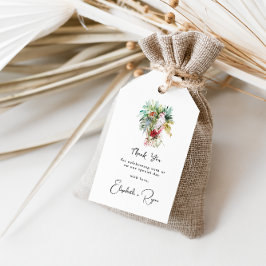 Etiquetas Para Regalos Palmas Florales Tropicales | Agradecimiento de Bod