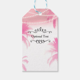 Etiquetas Para Regalos Palmeras de color rosa soñador y luces de cuerda F