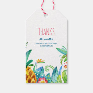 Etiquetas Para Regalos palmeras de playa flores tropicales boda