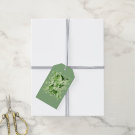 Etiquetas Para Regalos Paloma con texto de paz celta en tonos verdes