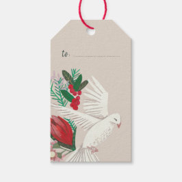 Etiquetas Para Regalos Palomas Paz en la Tierra Navidad