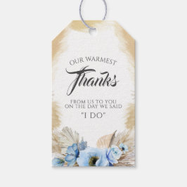 Etiquetas Para Regalos Pampas Grass Blue Floral Boda Gracias