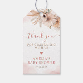 Etiquetas Para Regalos Pampas Grass Boho Floral Dessert Baby Shower