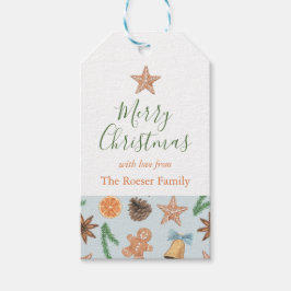 Etiquetas Para Regalos Pan de jengibre y campanas acuáticas