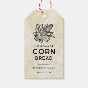 Etiquetas Para Regalos Pan de maíz casero vintage con icono de mazorca