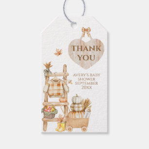 Etiquetas Para Regalos Pañal para Baby Shower de Granja Rústica Little Pu