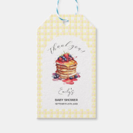Etiquetas Para Regalos Pancakes and Pacificadores Gingham Plaid Baby Show