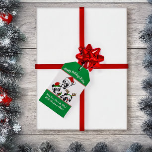 Etiquetas Para Regalos Pandas Navidades personalizados