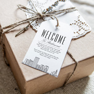 Etiquetas Para Regalos Panorama de la ciudad de Richmond   Mensaje de bie