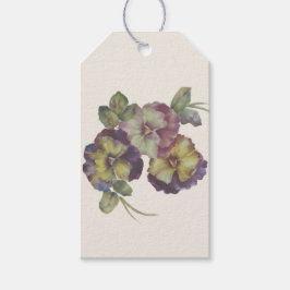 Etiquetas Para Regalos Pansy pintado a mano