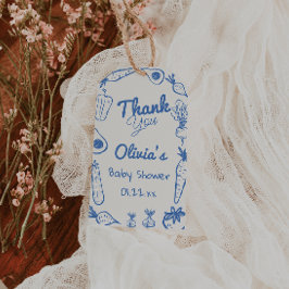 Etiquetas Para Regalos Pantalón azul de la mano de la ducha de bebé de la