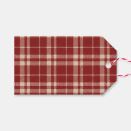 Etiquetas Para Regalos Pañuelo Escocés Rojo