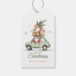 Etiquetas Para Regalos Papá Noel navideño rústico acuarela