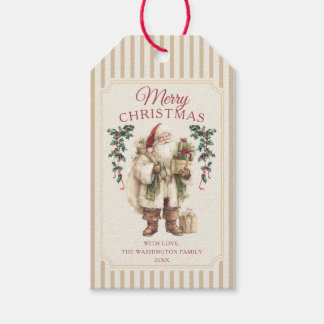 Etiquetas Para Regalos Papá Noel Vintage Navidad Tradicional