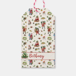 Etiquetas Para Regalos Papá Noel Vintage Personalizado Navidad