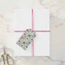 Etiquetas Para Regalos Papel de regalo con patrón vintage de Feliz Navida