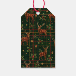 Etiquetas Para Regalos Papel de regalo de Navidad Tartan Stag