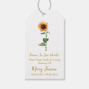 Etiquetas Para Regalos Paquete de semillas de girasol memorial funeral