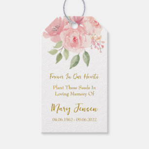 Etiquetas Para Regalos Paquete de semillas de rosa memorial funeral