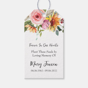 Etiquetas Para Regalos Paquete de Semillas Florales Memorial Funeral
